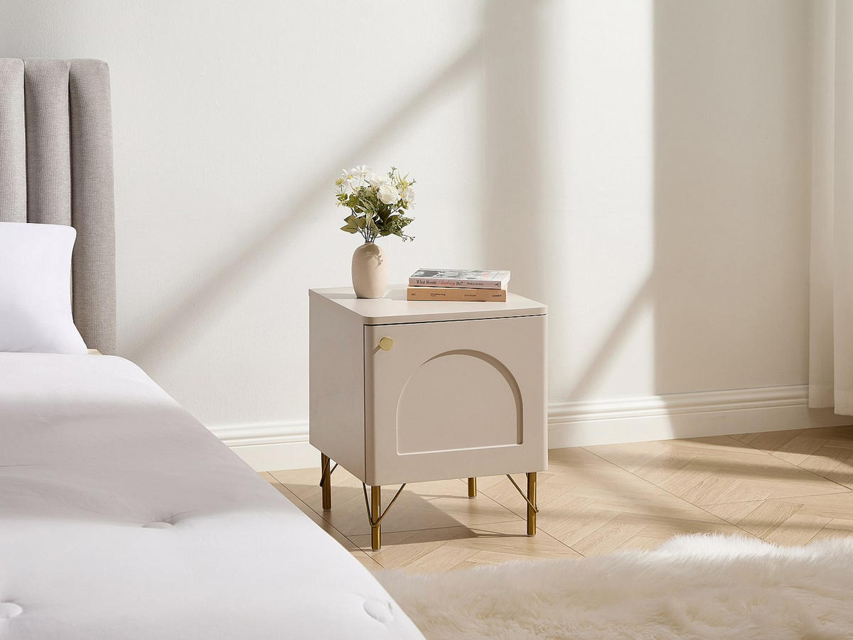 NACHTTISCH - 40 cm x 40 cm - holz - beige, goldfarben Alobara - Beige/Goldfarben, Holz (40/50/40cm) - Vente-Unique