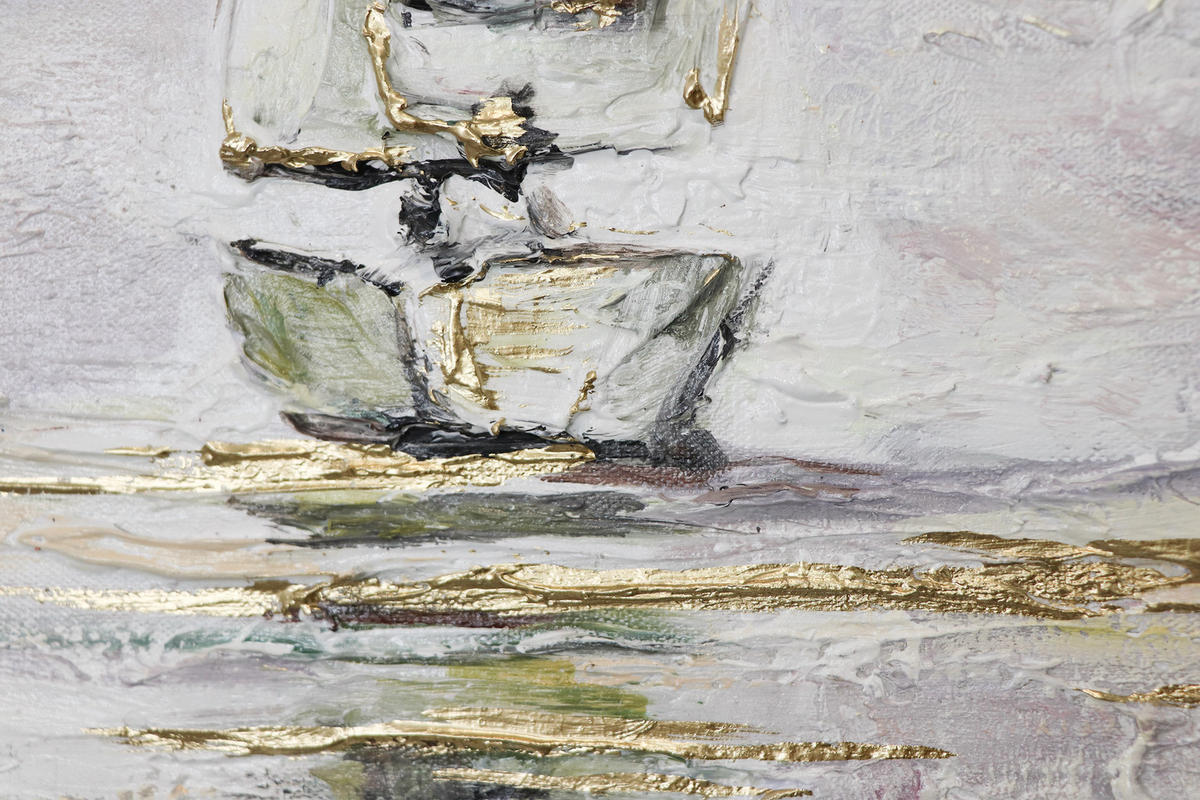 GEMÄLDE Morgendämmerung auf Keilrahmen 100x50 cm - Ecru, Holz (100/50cm) - YS-art gallery