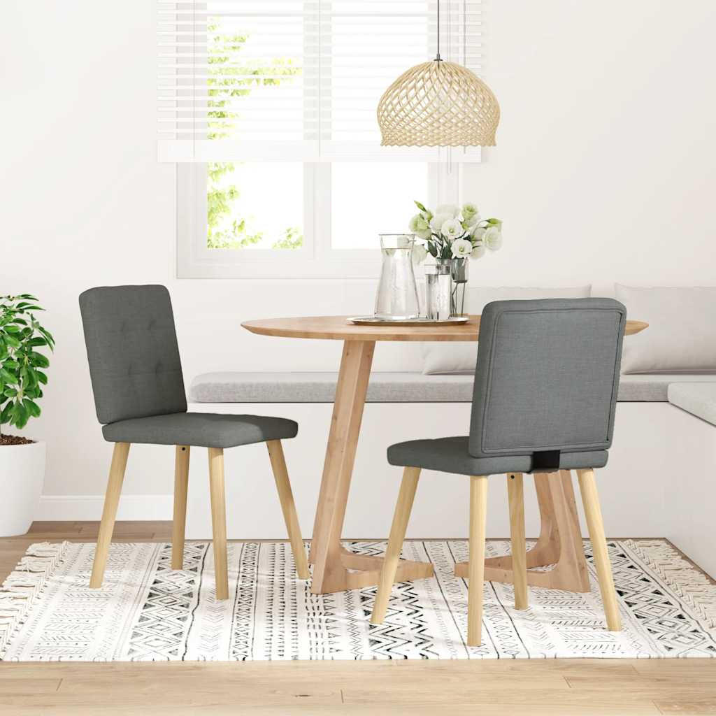 ESSZIMMERSTÜHLE 2 Stk. Dunkelgrau Stoff 45*54*86cm - Dunkelgrau, Metall (45/86/54cm) - ZMH