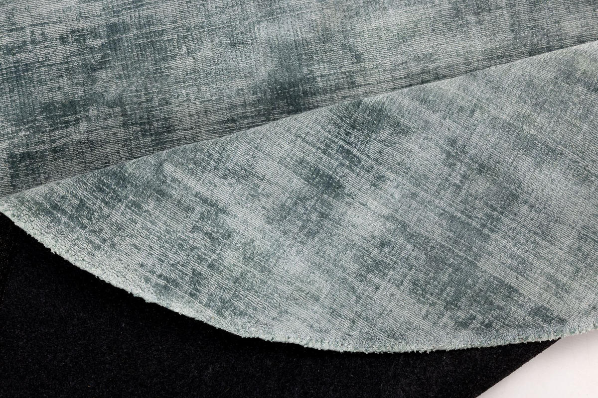VISKOSETEPPICH Star 150x150 cm - Türkis, Textil (150/150cm) - THEKO