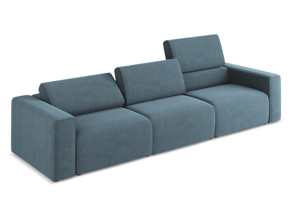 3-SITZER SOFA mit Schlaffunktion Chenille Stoff Grün - Limette/Schwarz, Kunststoff/Textil (216/79/102cm) - Makamii