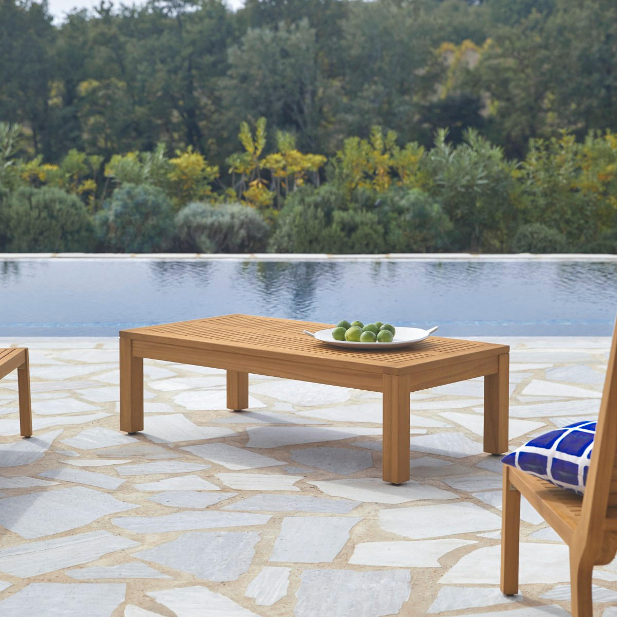 GARTEN-COUCHTISCH Teo Natur aus Teak - Naturfarben, Holz (60/120/35cm) - Tikamoon