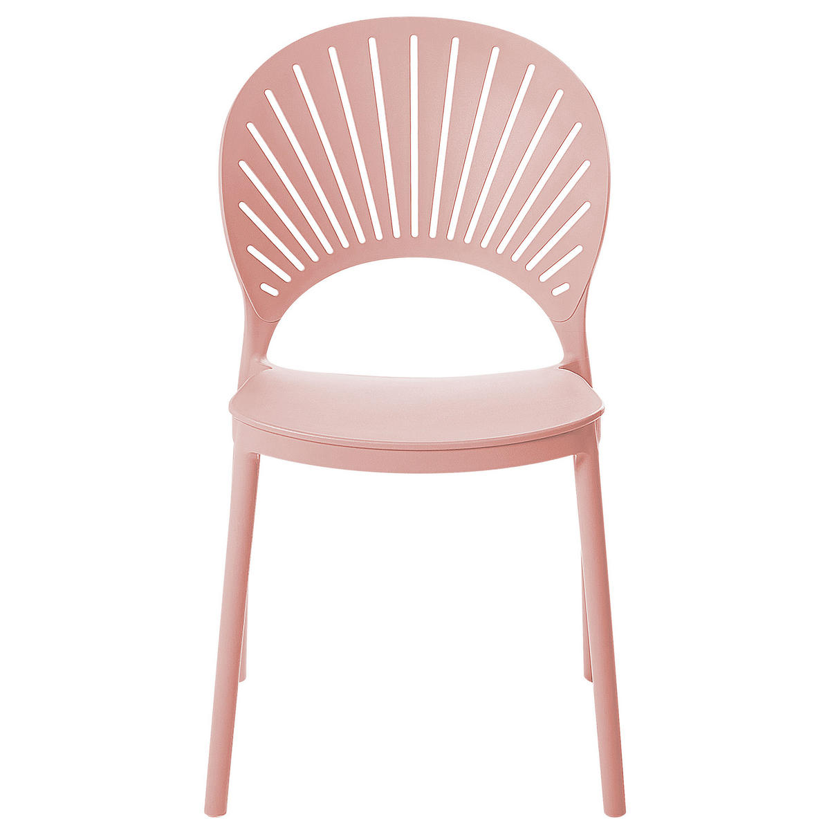 GARTENSTÜHLE 4er-Set Kunststoff rosa Ostia - Pink, Kunststoff (46/83/51cm) - Beliani