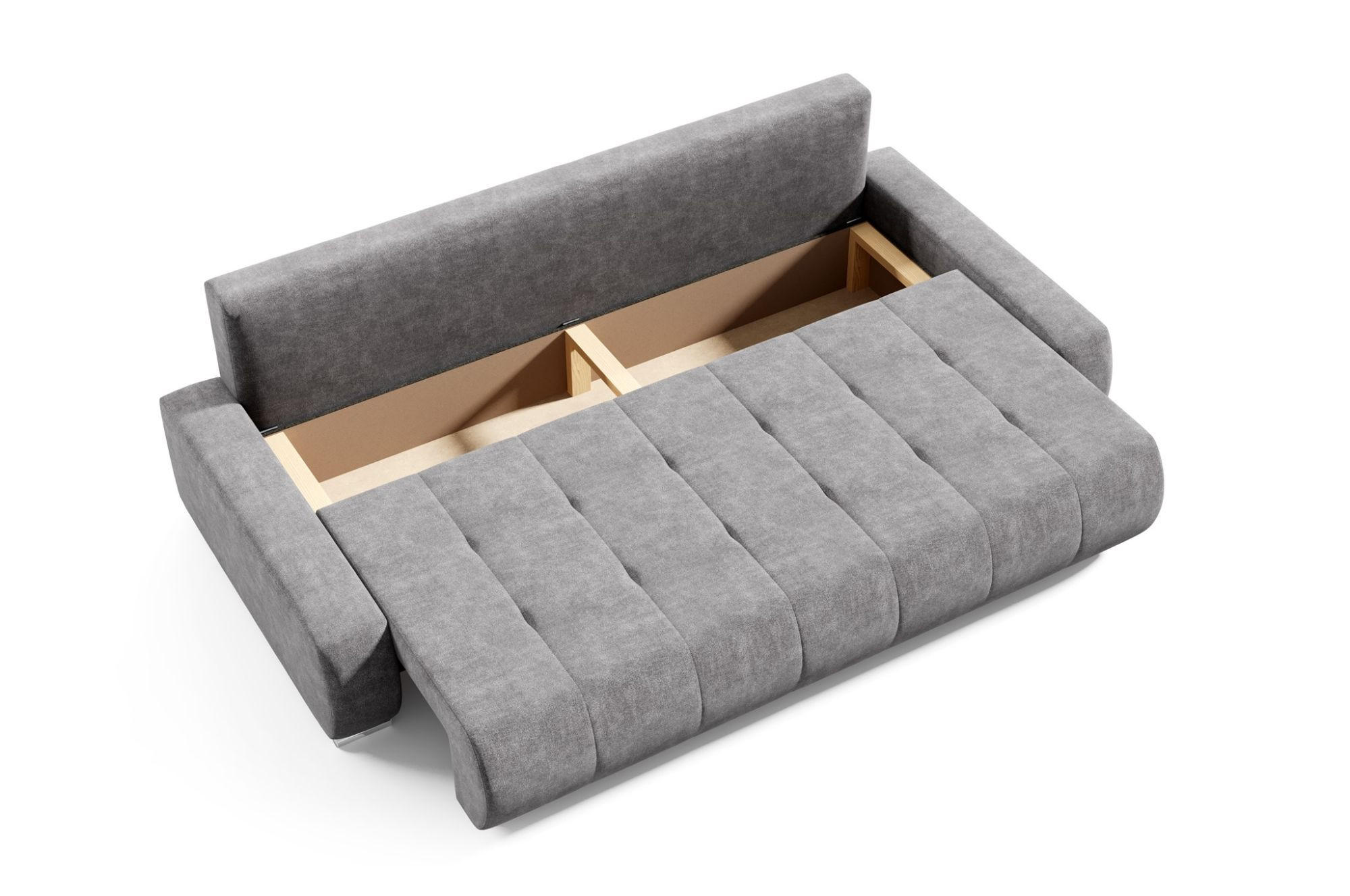 Thumbnail - Fun Möbel Schlafsofa, Silber, Textil, 240x85x110 cm, Wohnzimmer, Sofas & Couches, Schlafsofas