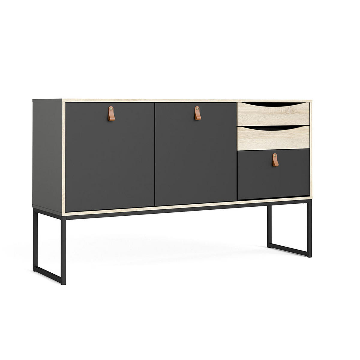 SIDEBOARD Sady Schwarz 147/40/87 cm - Schwarz, Holzwerkstoff (147/87/40cm) - ebuy24