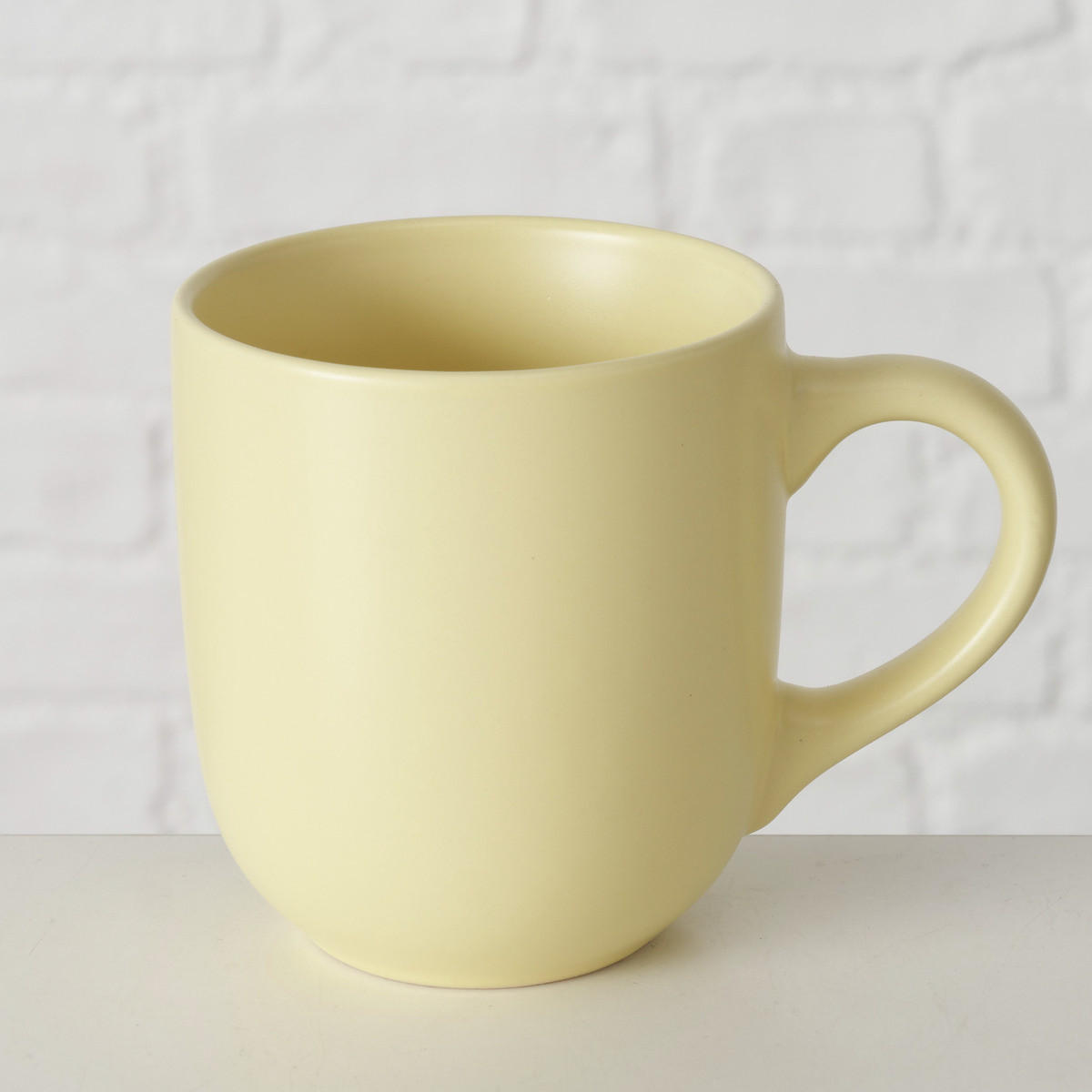 BECHER Pastell Gelb 300 ml 8,5/8,5/9,5 cm - Gelb, Keramik (0.3L) - Boltze Home