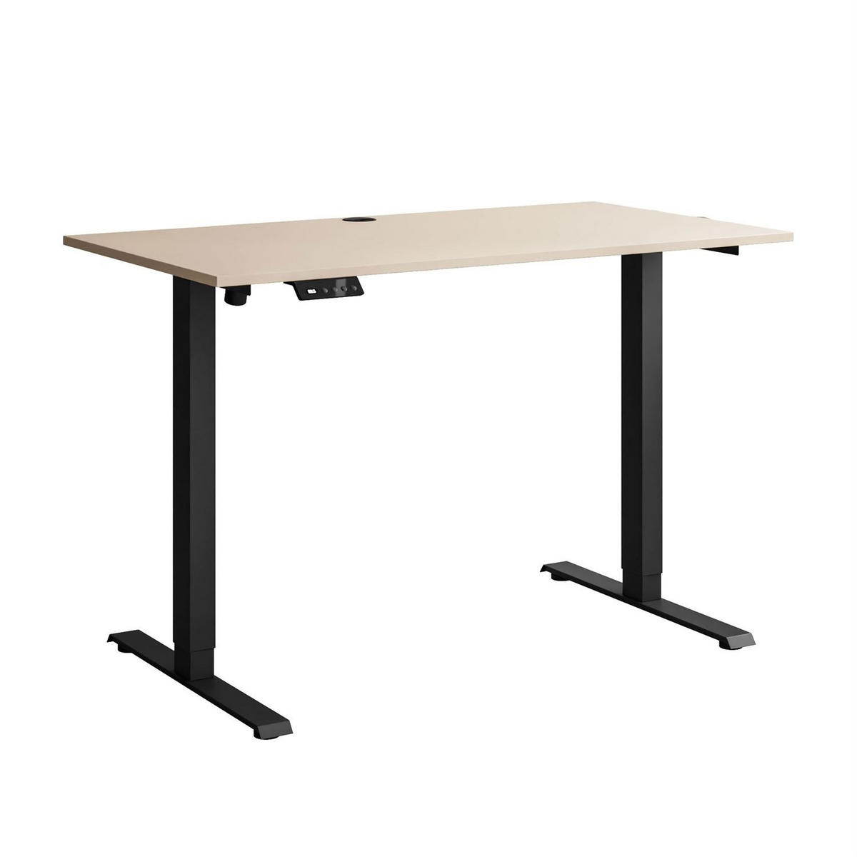 SCHREIBTISCH SPACE höhenverstellbar mit Metallbeinen schwarz/Kaschmir - Kaschmir, Holzwerkstoff (60/110/69.5cm) - Lookway