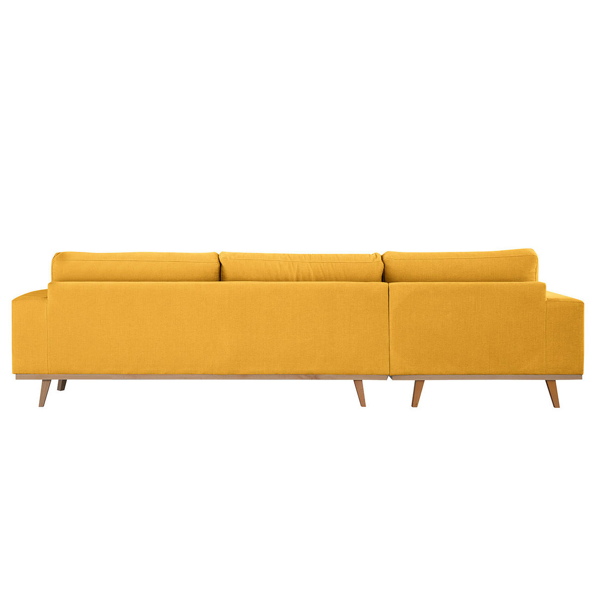 ECKSOFA mit Longchair - Gelb/Buchefarben, Buchenholz/Textil (281/153cm) - home24
