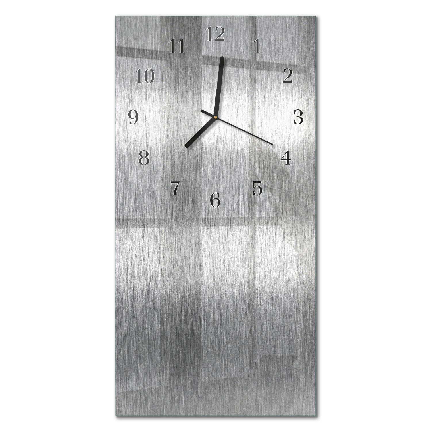 WANDUHR 60x30 cm - Abstrakter Rauch - Silberfarben, Glas (30/60/0.4cm) - TULUP