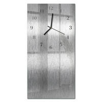 WANDUHR 60x30 cm - Abstrakter Rauch - Silberfarben, Glas (30/60/0.4cm) - TULUP