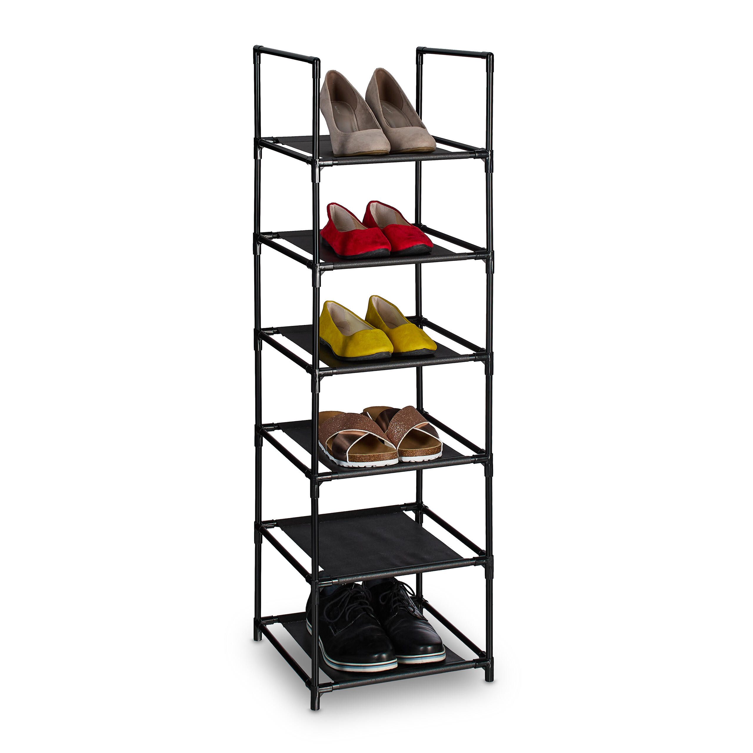 SKOHYLLA Svart Gr&aring; 6 plan metall Multicolor 106/33/33 cm