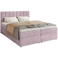 BOXBETT Denver mit Topper 180/200 Rosa - Rosa, Holzwerkstoff/Textil (180/200cm) - Bromarkt