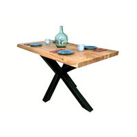 ESSTISCH CALI - Beige/Schwarz, Holz/Metall (80/140/77cm) - SAM