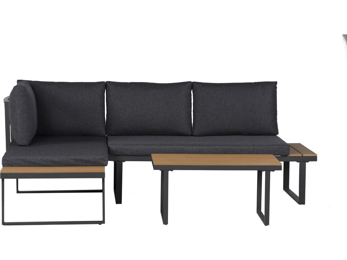 LOUNGEGARNITUR Liora 4-Sitzer Grau - Grau, Metall - Habitat Garten