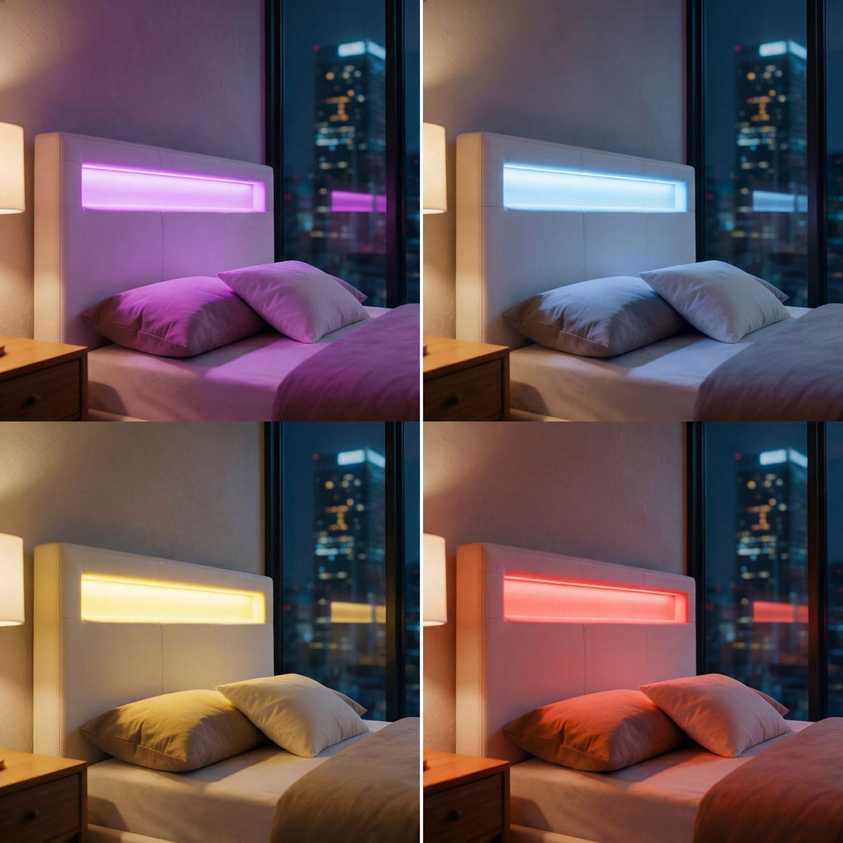 POLSTERBETT MIT LED MIRASOL 120x200 cm weiß - Weiß, Textil (120/200cm) - CARO-Möbel