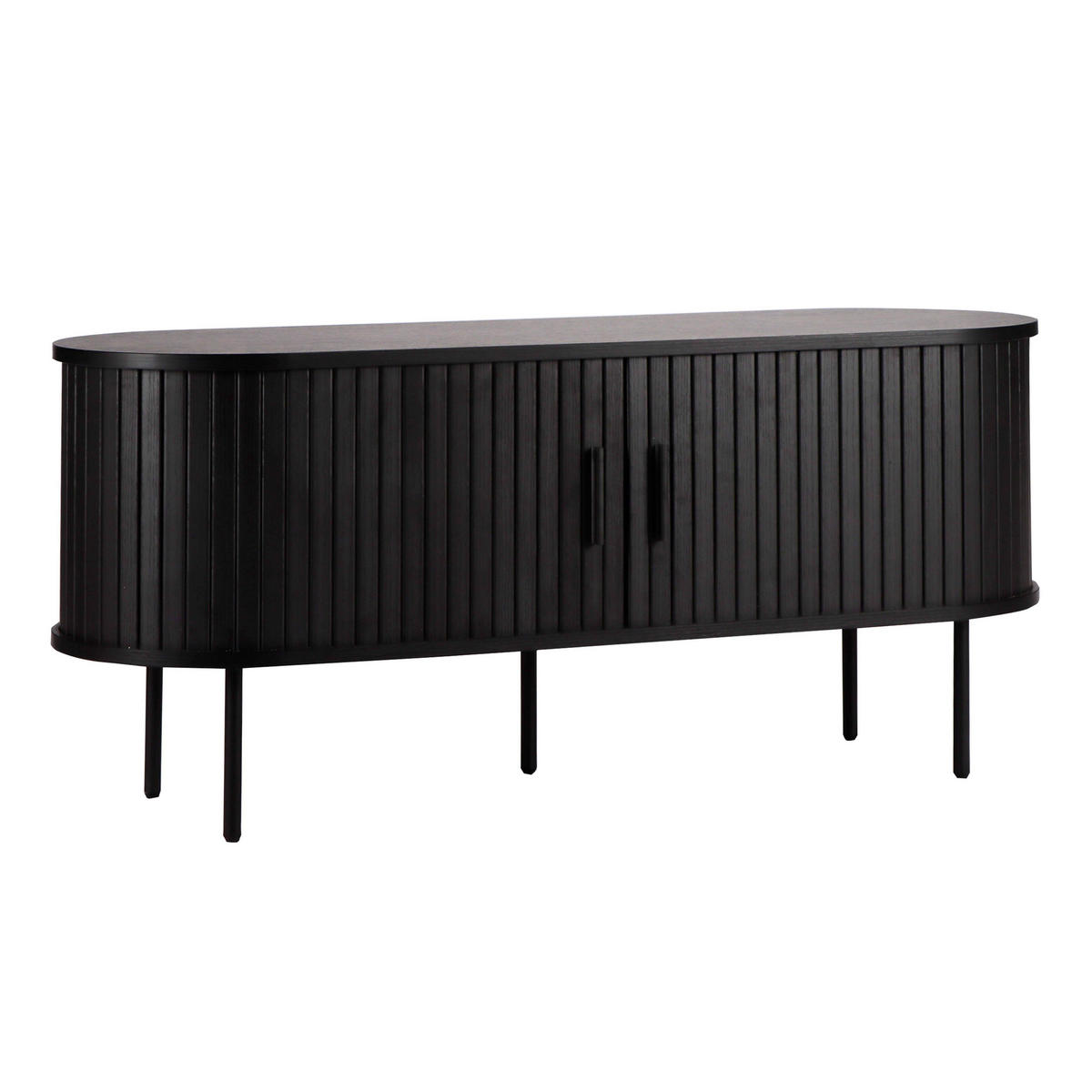 TV-MÖBEL 120 cm, Schwarz - Schwarz, Holz (40/55/120cm) - Oviala