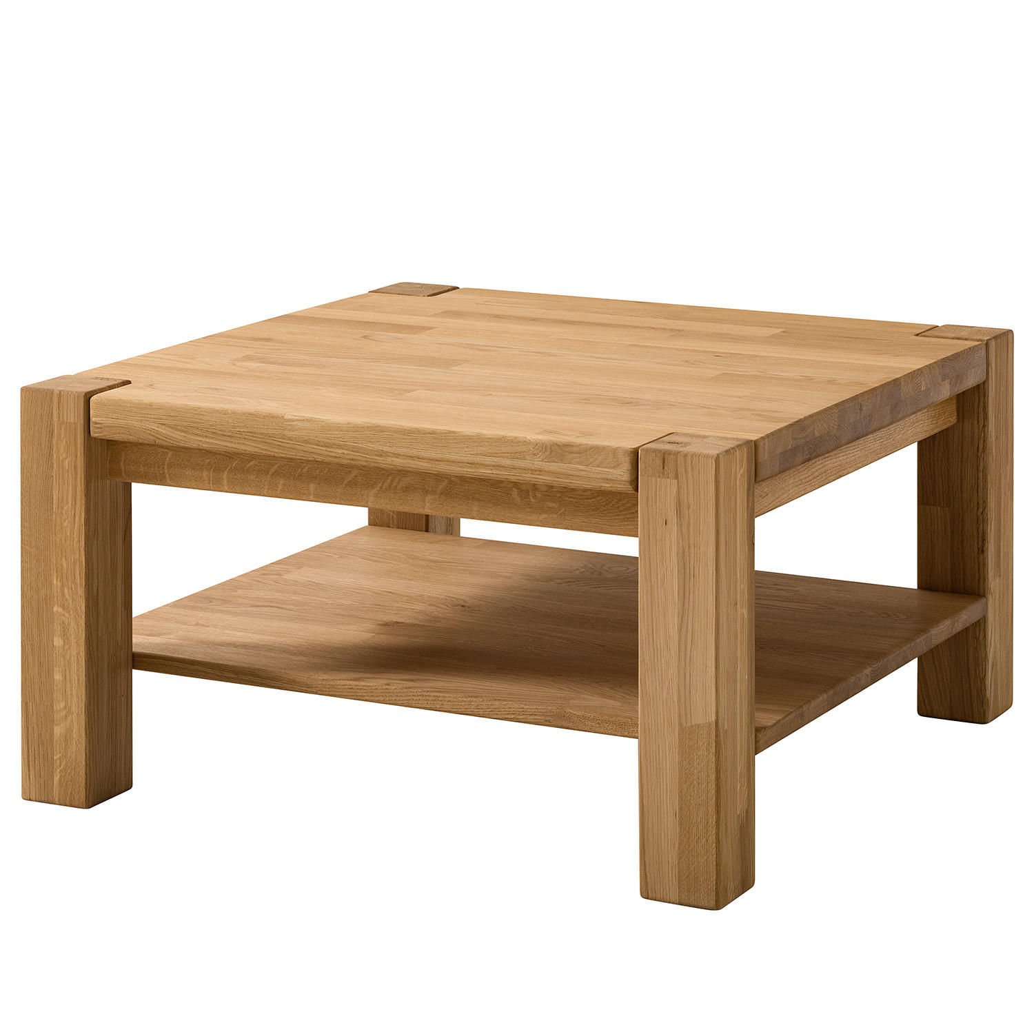 COUCHTISCH - Massivholz - Eichefarben/Braun, Eichenholz/Holz (70/70/38cm) - home24