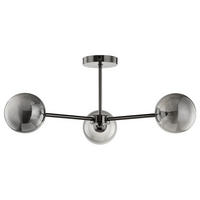DECKENLEUCHTE - Metall - 3-flammig - Grau, Glas/Metall (62/62/25cm) - home24
