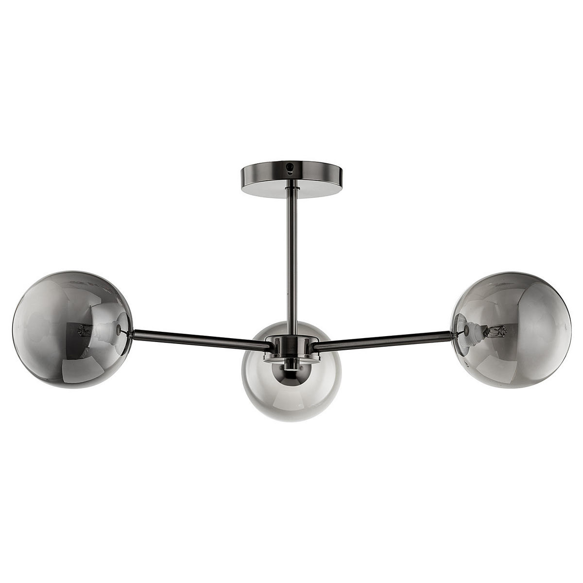 DECKENLEUCHTE - Metall, 3-flammig - Grau, Metall (62/62/25cm) - home24