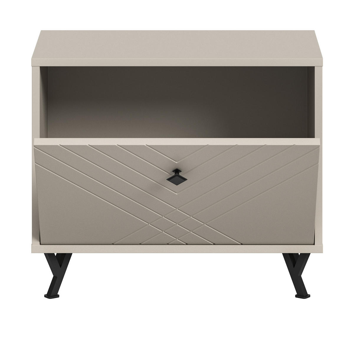 GARDEROBENBANK Sand matt 60 cm, Sitzbank mit Soft-Close - Sandfarben/Beige, Holzwerkstoff/Metall (60/50/35cm) - Inn.Furn
