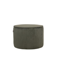 POUF Tibo Grün 55/55/40 cm - Dunkelgrün, Textil (55/40/55cm) - LABEL51