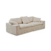 SOFA NETTA Cremeweiß Cord - Creme/Braun, Birkenholz/Textil (258/90/116cm) - KAWOLA