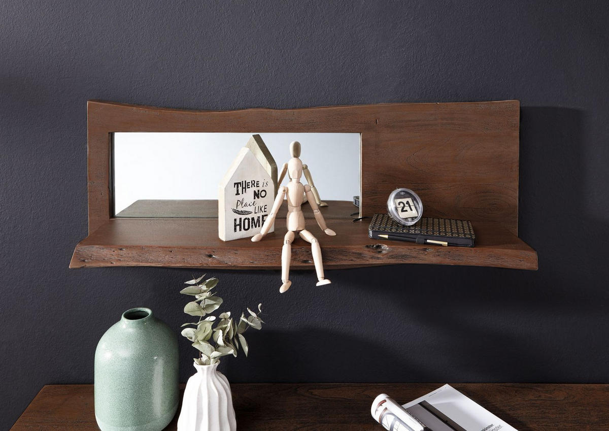 WANDREGAL Akazie 101x22x38 braun lackiert PURE ACACIA #807 - Braun, Holz (101/38/22cm) - Massivmoebel24