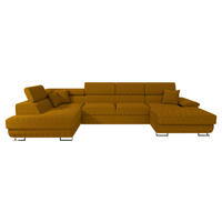 WOHNLANDSCHAFT Cotere Bis Cord, Seite: Links - Bronzefarben, Holz (345/91/202cm) - MIRJAN24