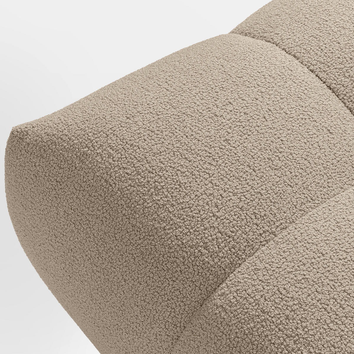 POUF VENA Bouclé, Beige - Sandfarben, Holz/Textil (65/38/65cm) - KONSIMO®