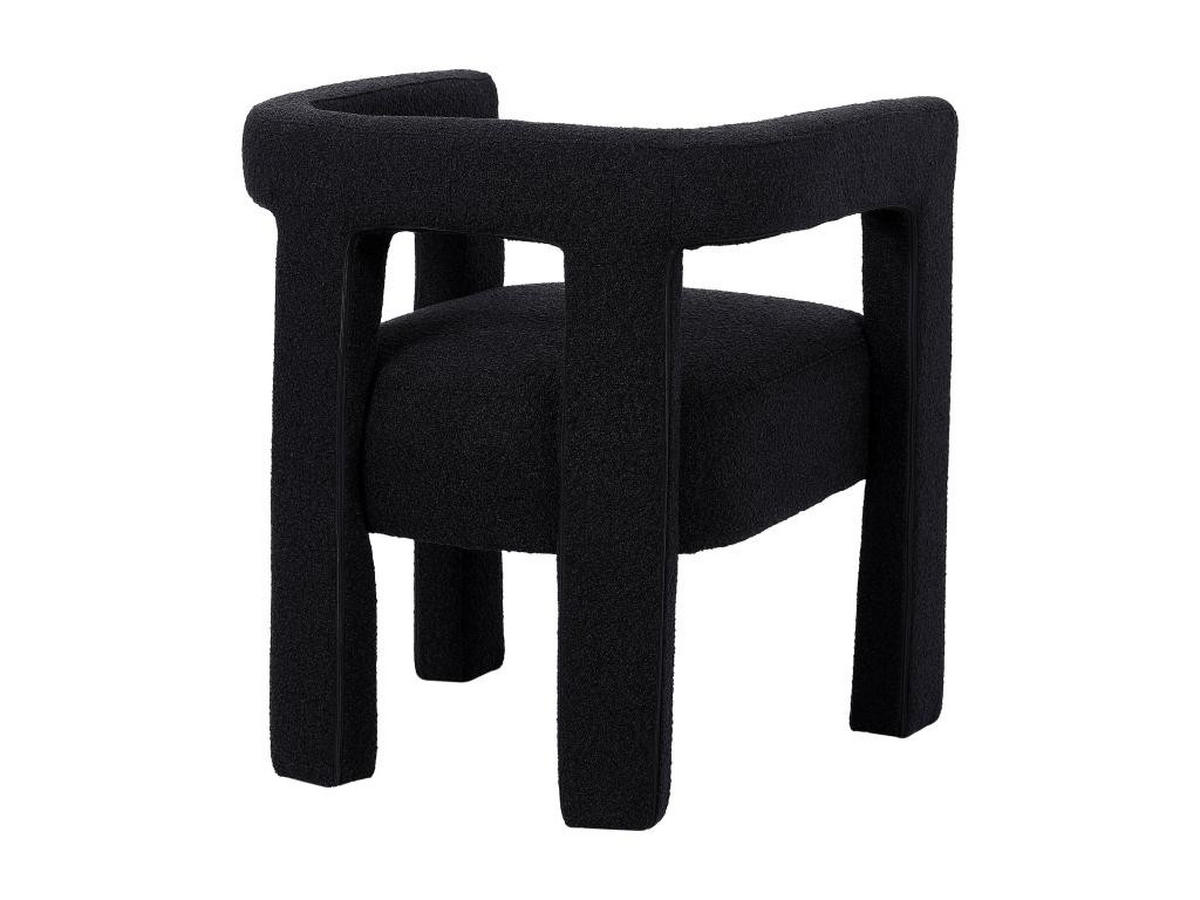 STUHL mit Armlehnen 2er-Set - Bouclé-Stoff & Metall - Schwarz - SOFANA - Schwarz, Textil (59/70/65cm) - Vente-Unique