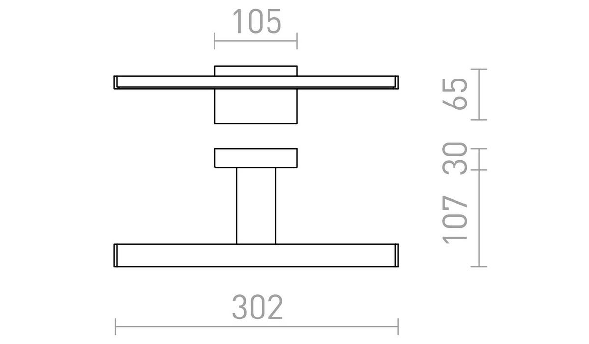 WANDLEUCHTE PALEA 300 Chrom 4 W IP44 - Chromfarben, Metall (30.5/9/125cm) - Rendl