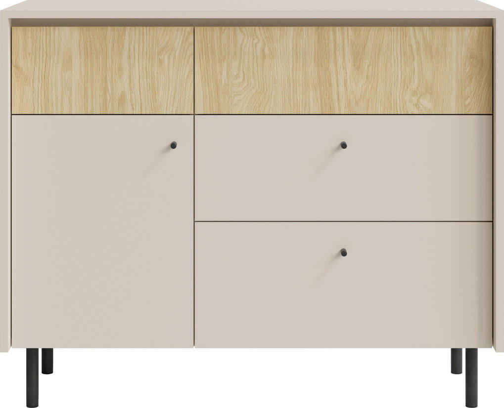 KOMMODE NUVOLA 103,5/84,5/42cm mit 2 Schubladen 1 Türen Beige - Beige, Holzwerkstoff (103.5/84.5/42cm) - MASSENO