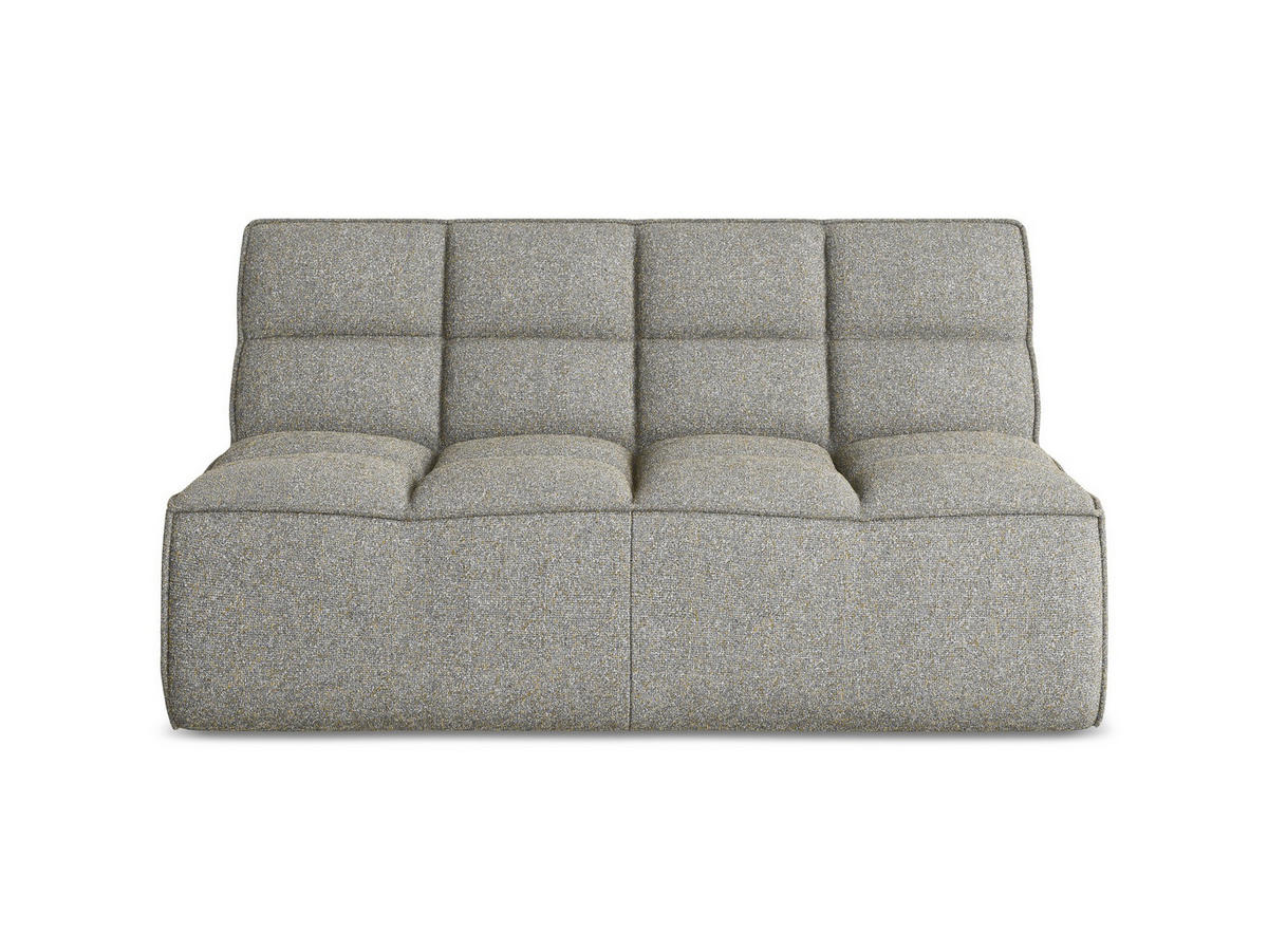 2-SITZER-SOFA Strukturstoff Stoff Beige - Beige/Schwarz, Kunststoff/Textil (160/75/93cm) - Makamii
