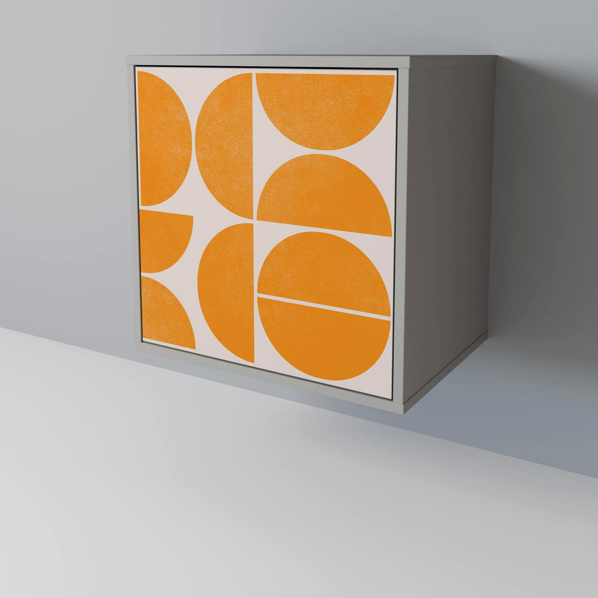 SIDEBOARD RECURRING DREAMS, Grau, 57,5x42x67,5 cm, Schwarze Metall-Rahmenfüße - Multicolor/Schwarz, Holzwerkstoff/Metall (57.5/67.5/42cm) - SpaceRebels