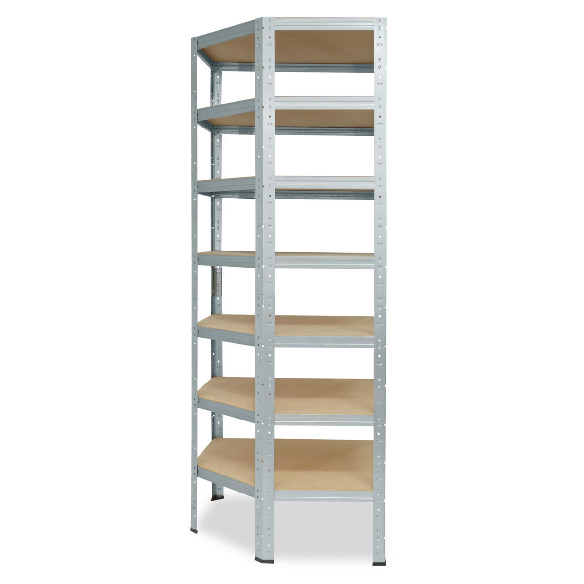 ECKREGAL HOME 230x60x30 cm in verzinkt mit 7 Böden und 125 kg Traglast pro Boden - Silberfarben, Metall (60/230/30cm) - shelfplaza