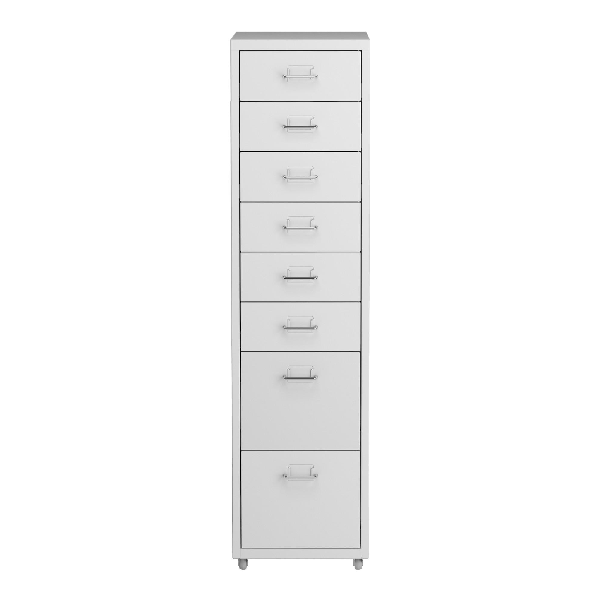 ROLLCONTAINER Kökar - Weiß, Metall (28/109/41cm) - [en.casa]