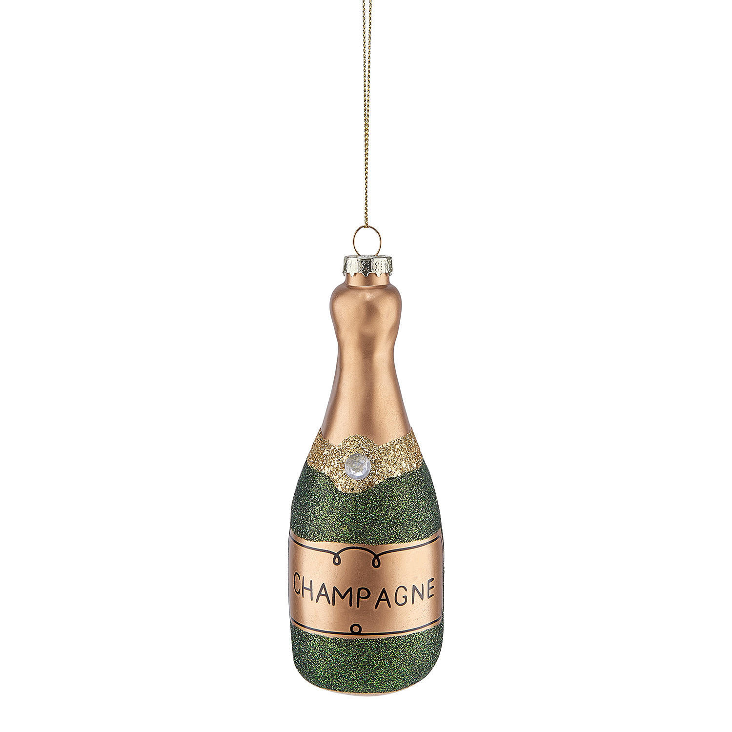 BAUMANHÄNGER HANG ON Champagner - Grün, Glas (5/15/5cm) - Butlers