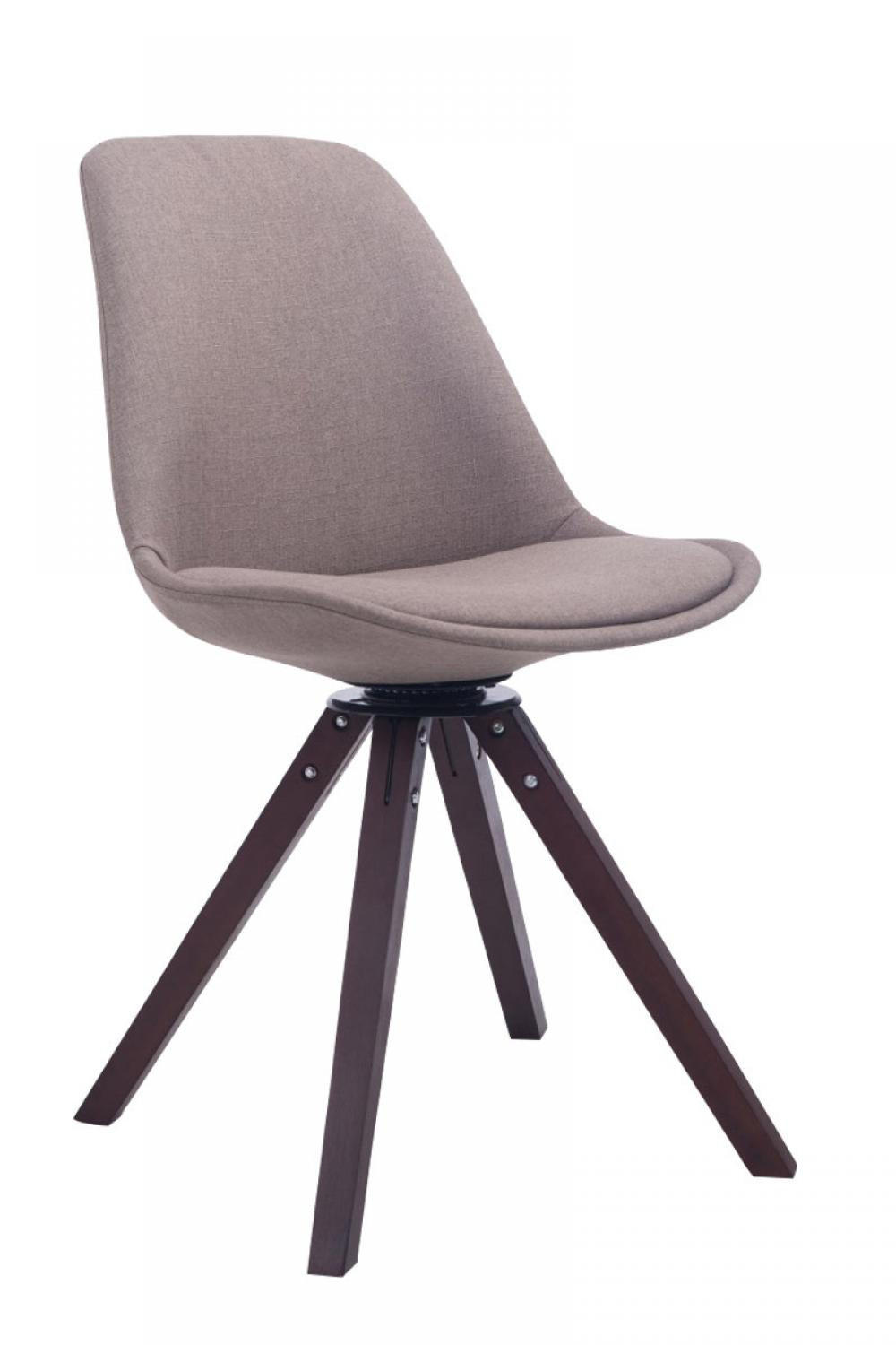 DREHSTUHL Stoff taupe - Taupe/Walnussfarben, Holz/Textil (48/84/56cm) - CLP
