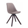 DREHSTUHL Stoff taupe - Taupe/Walnussfarben, Holz/Textil (48/84/56cm) - CLP