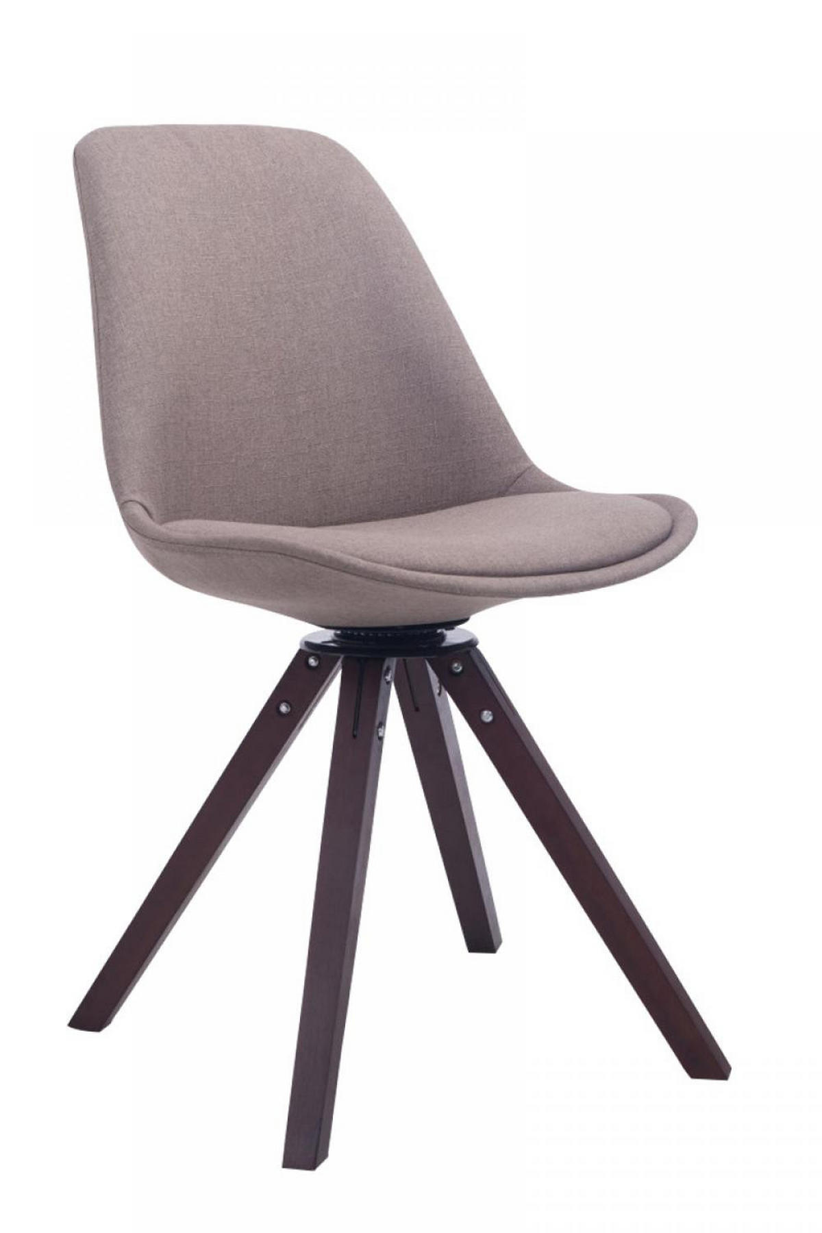 DREHSTUHL Stoff taupe - Taupe/Walnussfarben, Holz/Textil (48/84/56cm) - CLP
