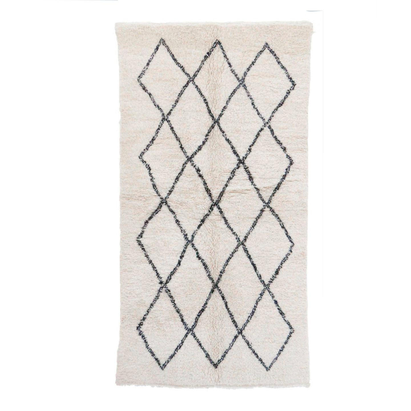 BERBERTEPPICH aus reiner Wolle 133x 250 cm - Beige, Naturmaterialien (133/250cm) - AFK Living