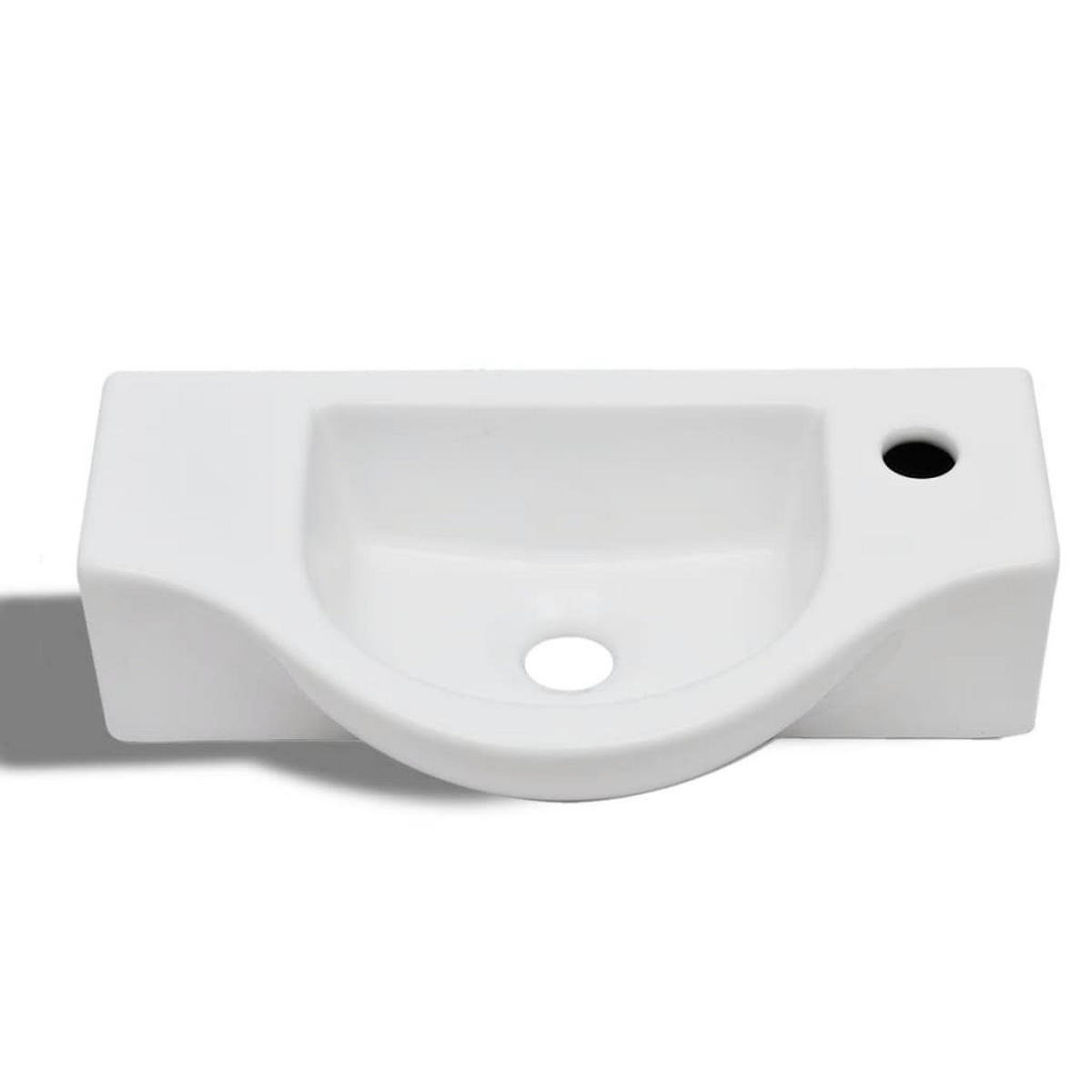 WASCHBECKEN Kroeger 45/25/12 cm - Weiß, Keramik (45/12/25cm) - Nettlife