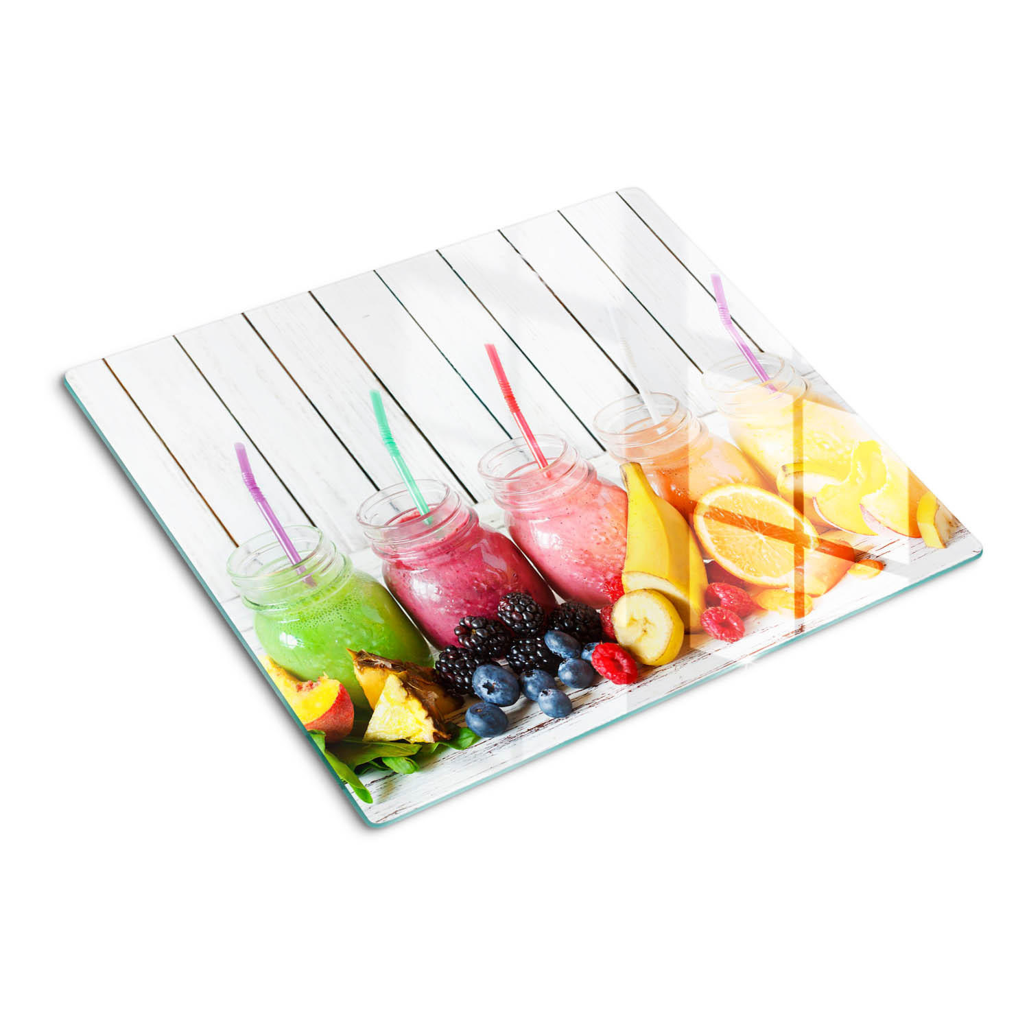 GLASPLATTE 60x52 cm Fruchtcocktails - Multicolor, Glas (60/0.4/52cm) - TULUP