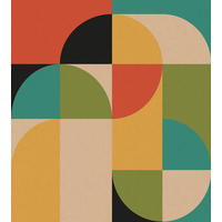 FOTOTAPETE Kreise im Bauhaus-Stil 250 x 279 cm - Beige, Papier (250/279cm) - ESTAhome