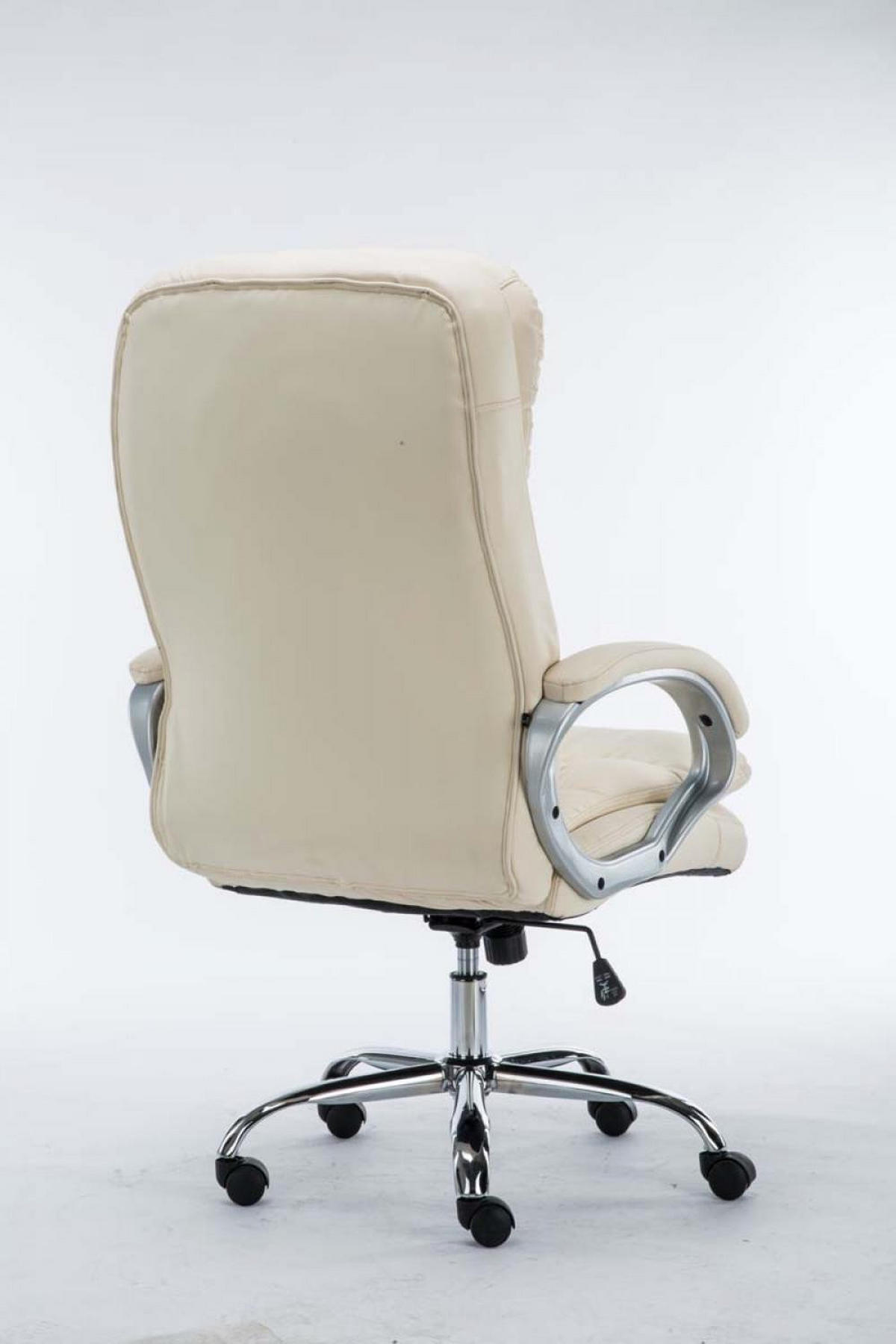 CHEFSESSEL Lederlook creme - Chromfarben/Creme, Textil/Metall (68/116/77cm) - CLP