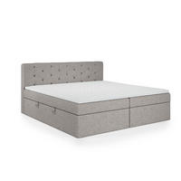 BOXBETT Doppelbett Pekin Hellgrau 140x200 cm - Hellgrau, Textil (140/200cm) - Fedve