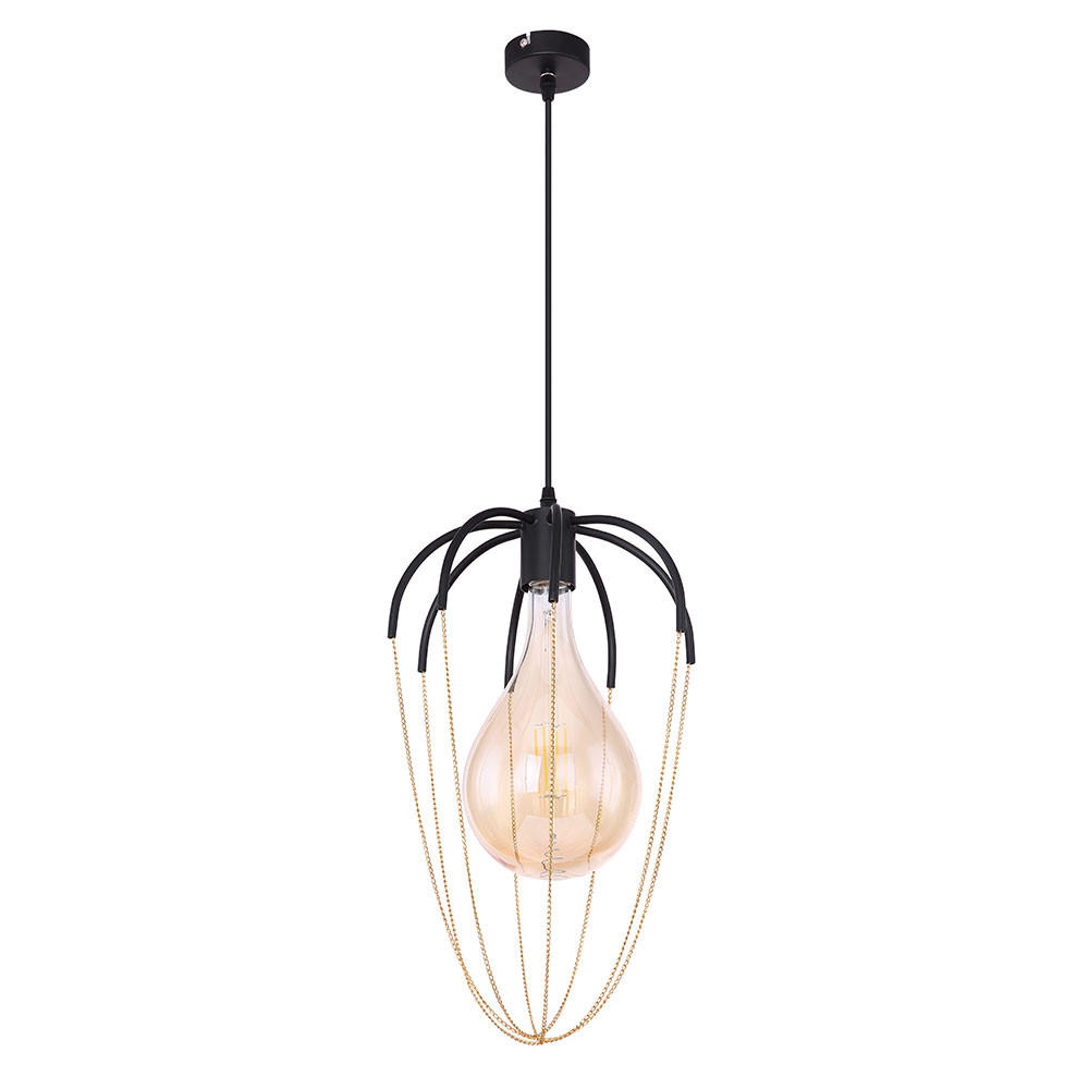 HÄNGELEUCHTE Metall Goldfarben Schwarz - Goldfarben, Metall (30/30/120cm) - Globo Lighting