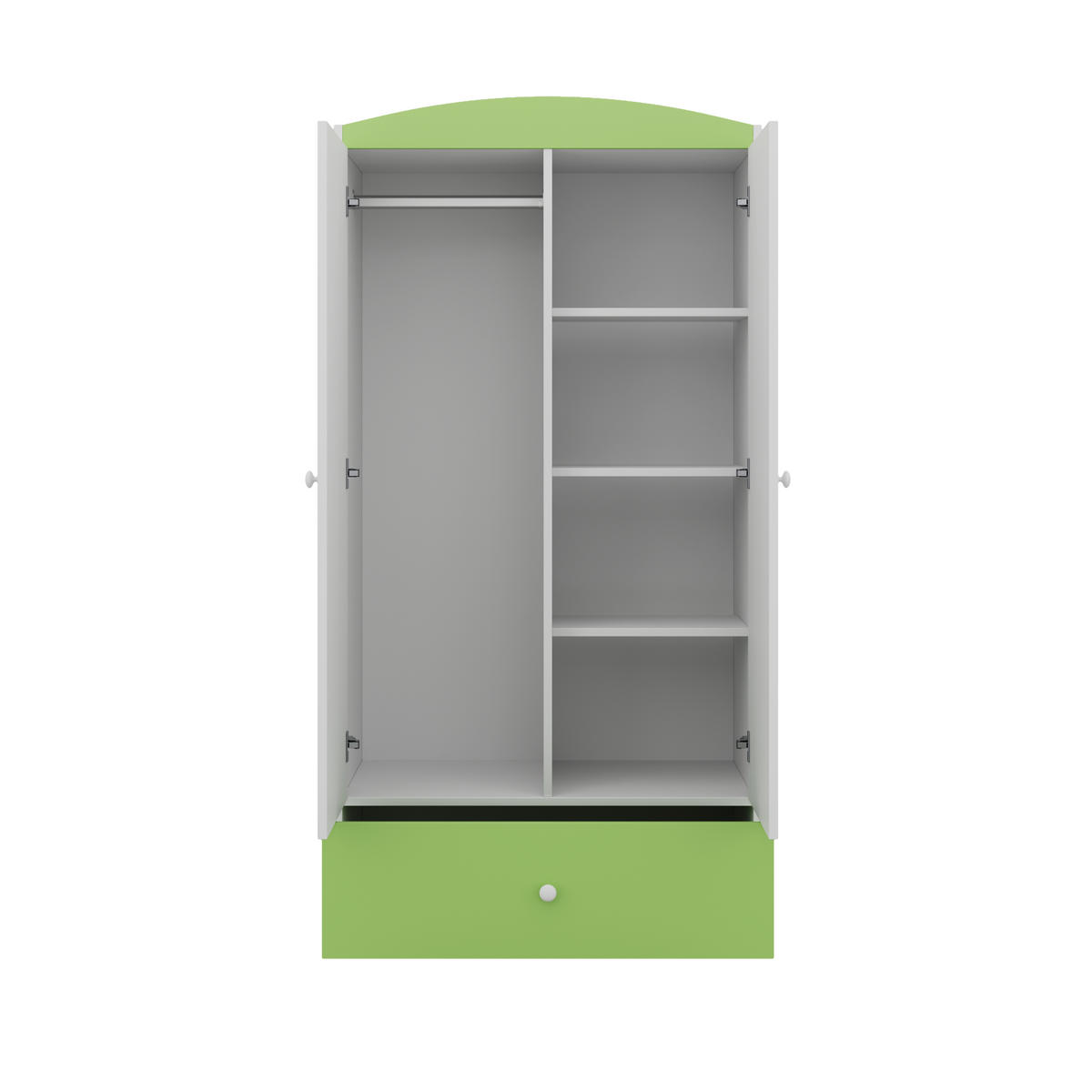 KINDERKLEIDERSCHRANK Prinzessin II - Grün, Holzwerkstoff (90/175/52cm) - RAUMHIRSCH FURNITURE