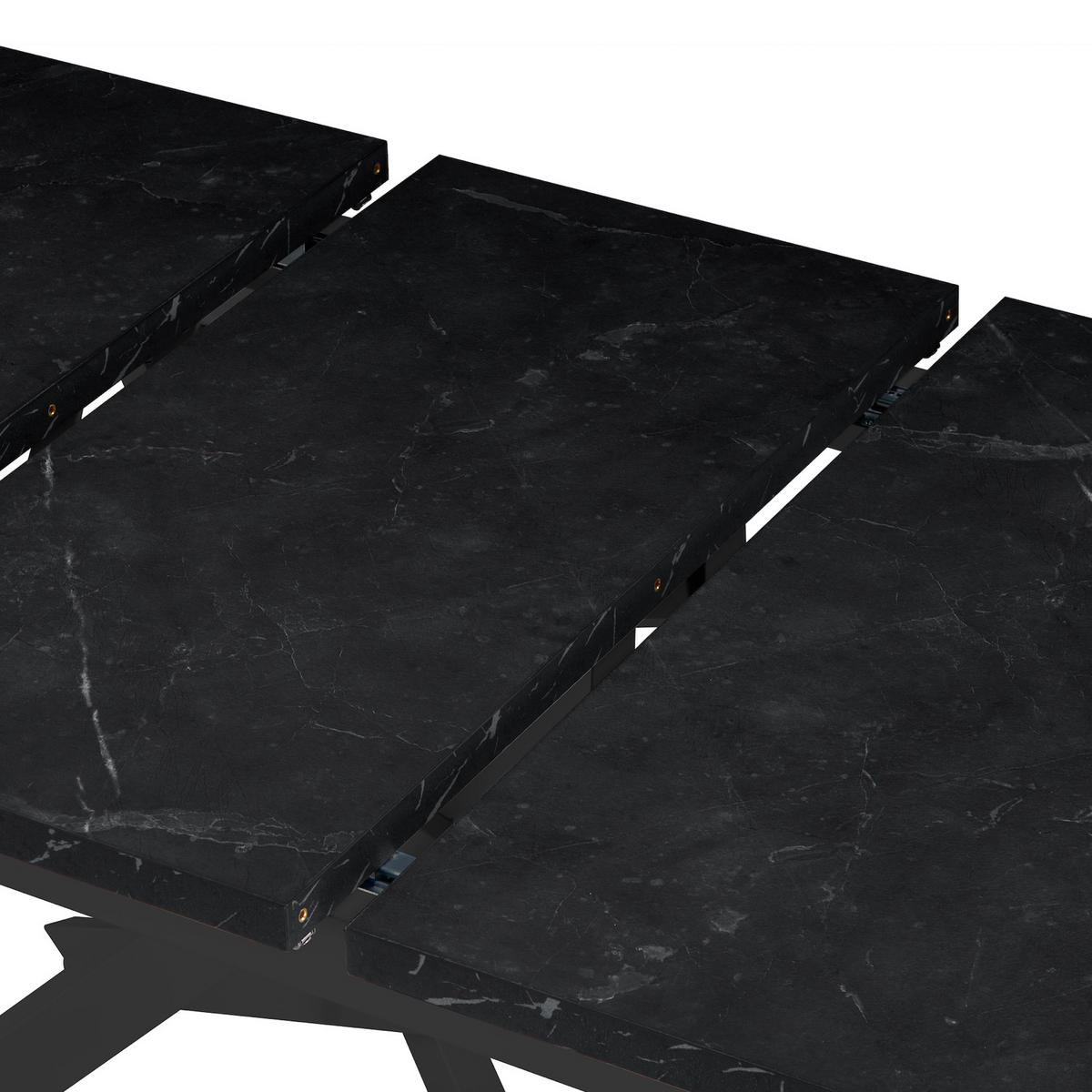 ESSTISCH LARS 120-160/80/76 cm Marmor-Schwarz - Anthrazit/Schwarz, Holzwerkstoff/Metall (80/120/76cm) - B&D Home