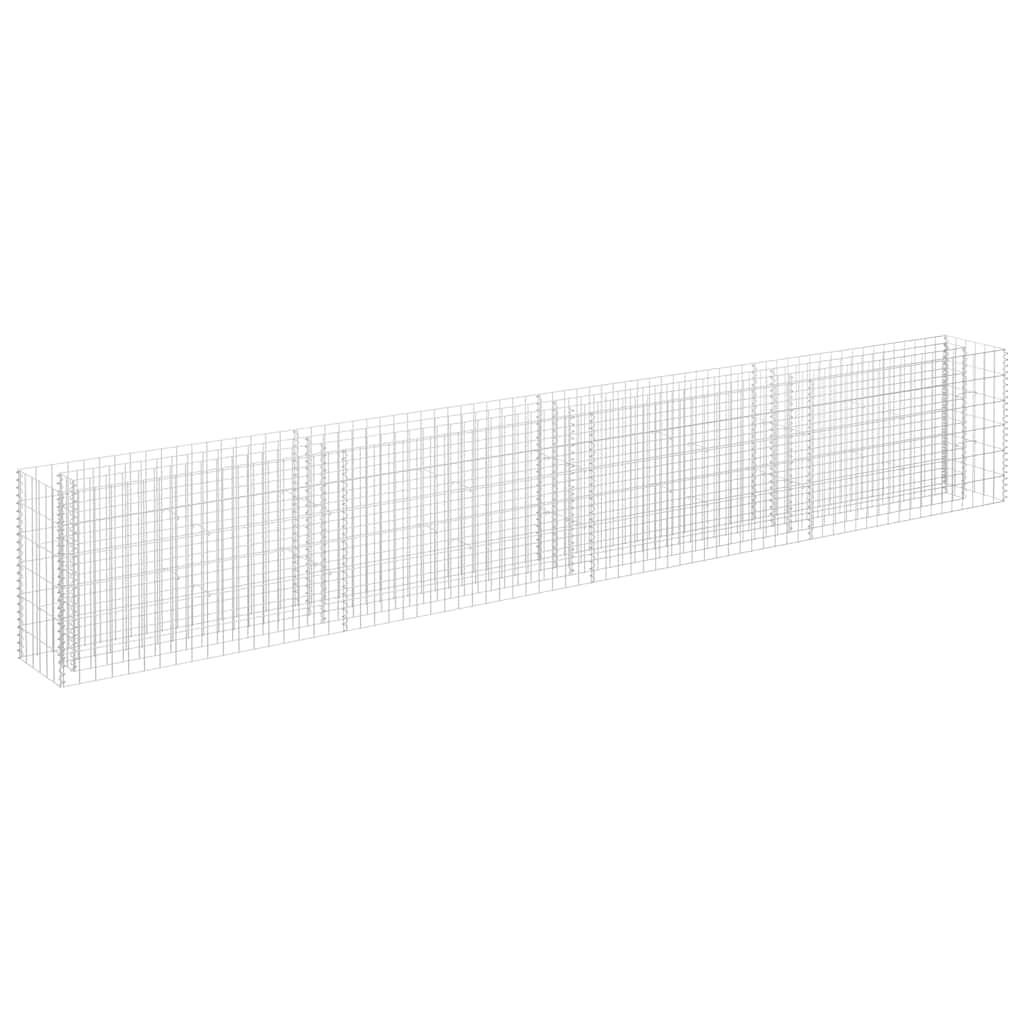 GABIONEN-HOCHBEET Verzinkter Stahl 360/30/60 Cm - Silberfarben, Metall (360/60/30cm) - vidaXL